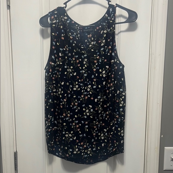 Floral Sleeveless Top - Navy with pink, white te & blue flowers - Picture 1 of 4